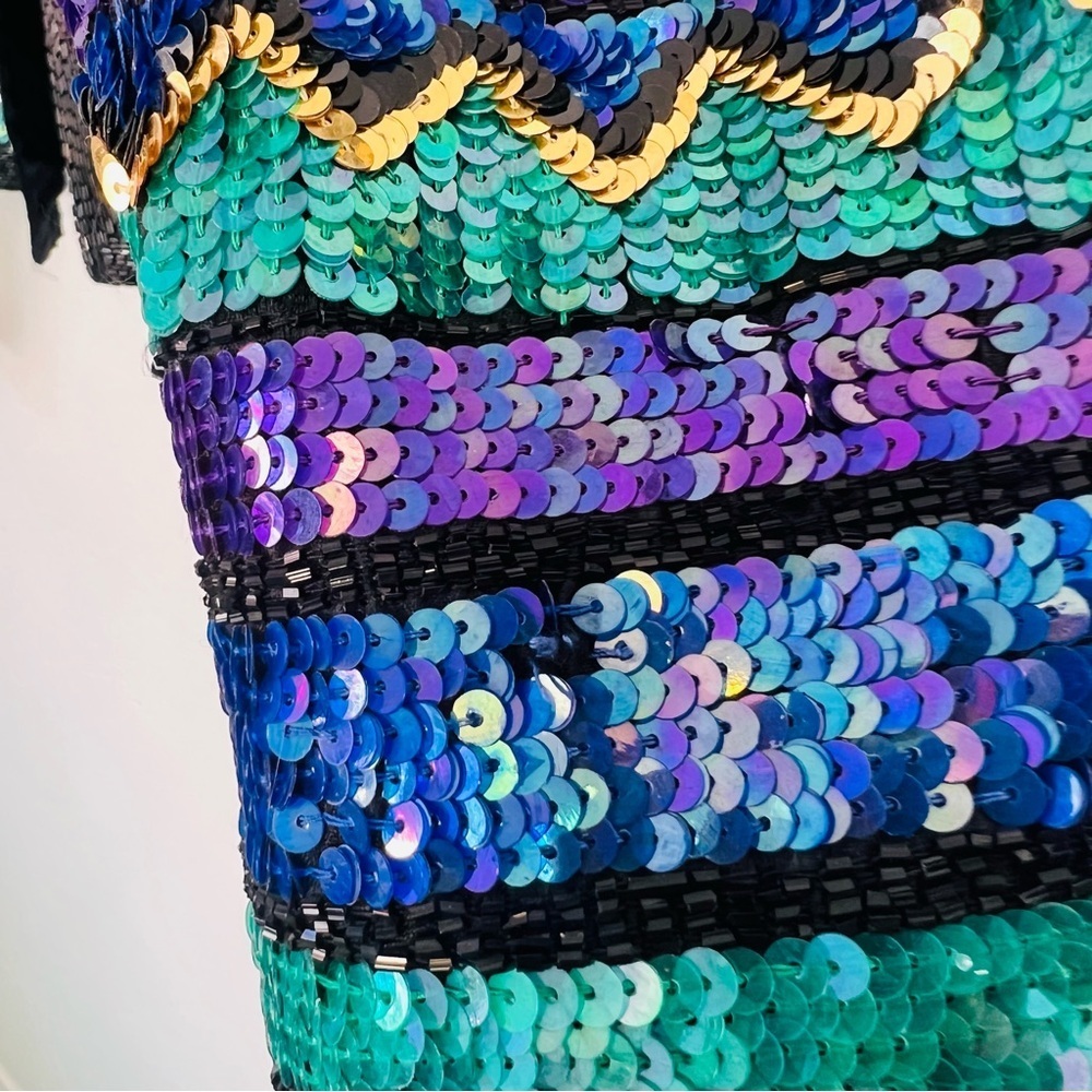 Sequin Embellished Multicolor Vintage  Jacket - Picture 5 of 11